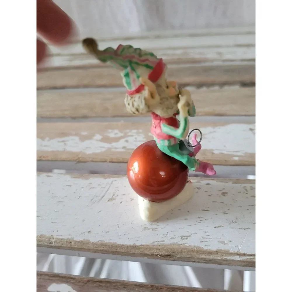 Enesco tiddles ornament elf‎ flute musician sandi zimnicki vintage village